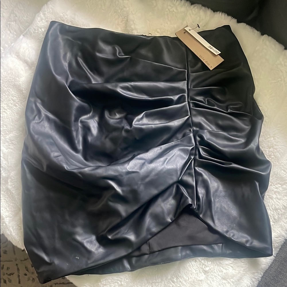 Black Faux Leather Skirt